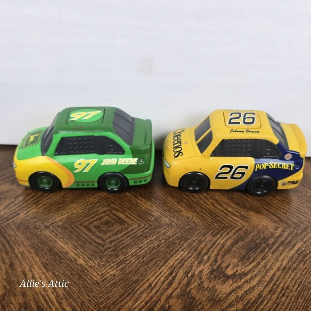 1998 Little Racers Push & Go Button Toy Racecars Baby Toddler John Deer NASCAR